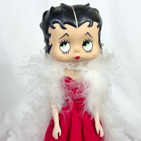 Vintage Betty Boop Fashion Doll Red Dress White Feathers Precious Kids 1998 - Picture 6 of 15